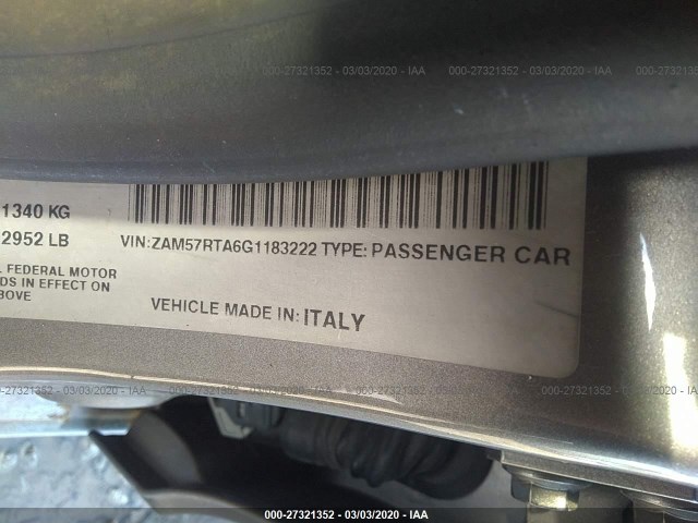 Photo 8 VIN: ZAM57RTA6G1183222 - MASERATI GHIBLI 