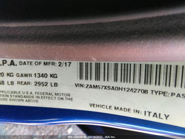 Photo 8 VIN: ZAM57XSA0H1242708 - MASERATI GHIBLI 