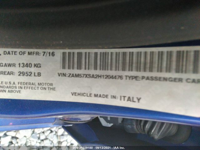 Photo 8 VIN: ZAM57XSA2H1204476 - MASERATI GHIBLI 