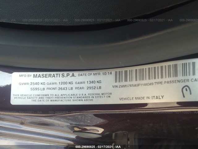 Photo 8 VIN: ZAM57XSA5F1144349 - MASERATI GHIBLI 