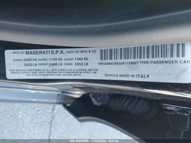 Photo 8 VIN: ZAM57XSA5F1158607 - MASERATI GHIBLI 