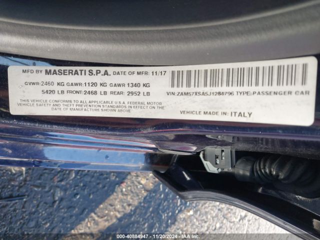 Photo 8 VIN: ZAM57XSA5J1284796 - MASERATI GHIBLI 