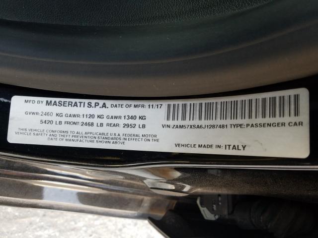 Photo 9 VIN: ZAM57XSA6J1287481 - MASERATI GHIBLI 