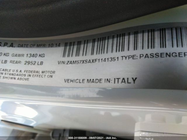 Photo 8 VIN: ZAM57XSAXF1141351 - MASERATI GHIBLI 