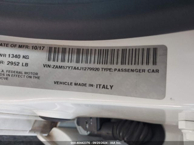 Photo 8 VIN: ZAM57YTA4J1279920 - MASERATI GHIBLI 