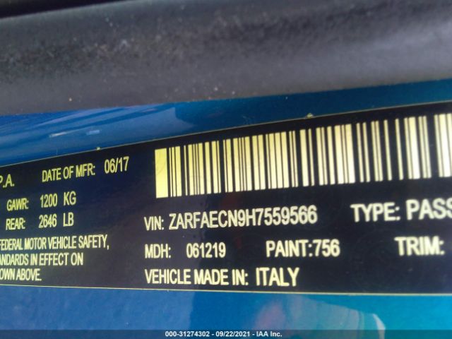 Photo 8 VIN: ZARFAECN9H7559566 - ALFA-ROMEO GIULIA 