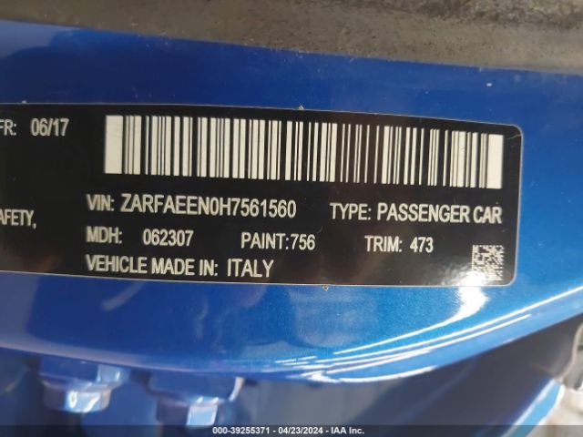 Photo 8 VIN: ZARFAEEN0H7561560 - ALFA ROMEO GIULIA 