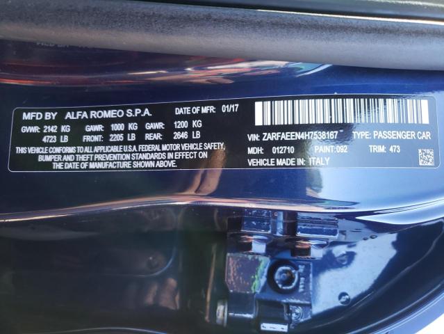 Photo 11 VIN: ZARFAEEN4H7538167 - ALFA ROMEO GIULIA 