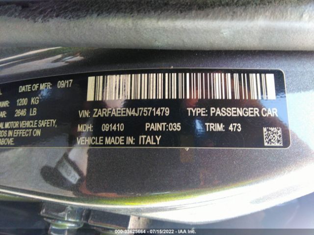 Photo 8 VIN: ZARFAEEN4J7571479 - ALFA-ROMEO GIULIA 