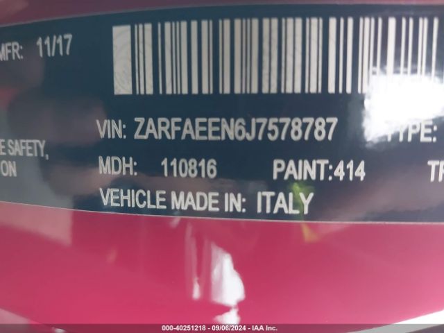 Photo 8 VIN: ZARFAEEN6J7578787 - ALFA-ROMEO GIULIA (952) 