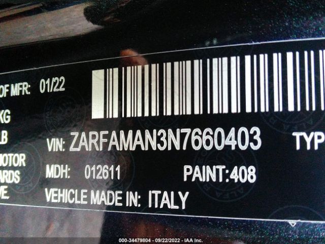 Photo 8 VIN: ZARFAMAN3N7660403 - ALFA-ROMEO GIULIA 