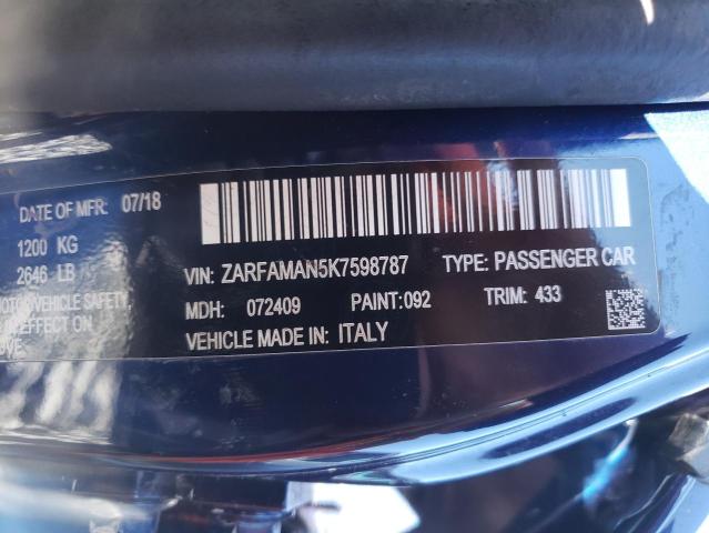 Photo 9 VIN: ZARFAMAN5K7598787 - ALFA ROMEO GIULIA 