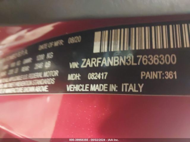 Photo 8 VIN: ZARFANBN3L7636300 - ALFA-ROMEO GIULIA (952) 