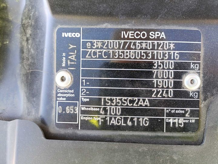 Photo 7 VIN: ZCFC135B605310316 - IVECO DAILY 