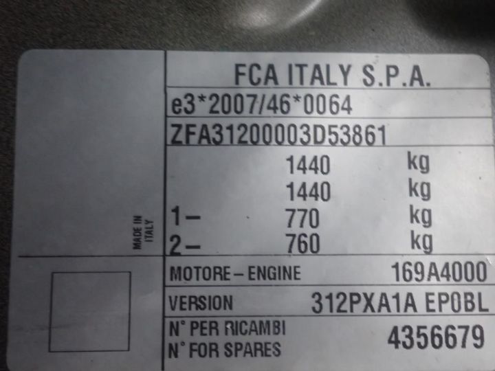 Photo 12 VIN: ZFA31200003D53861 - FIAT PANDA 