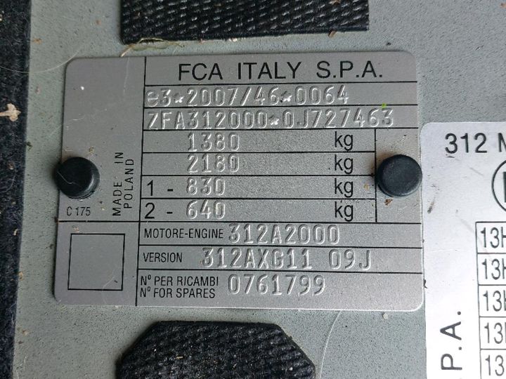 Photo 8 VIN: ZFA3120000J727463 - FIAT 500 