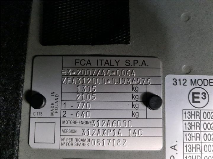 Photo 6 VIN: ZFA3120000J934576 - FIAT 500 