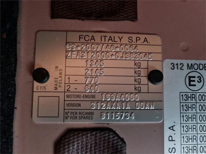 Photo 13 VIN: ZFA3120000J983045 - FIAT 500 