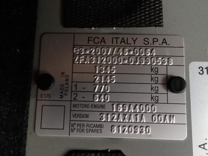 Photo 7 VIN: ZFA3120000J990538 - FIAT 500 