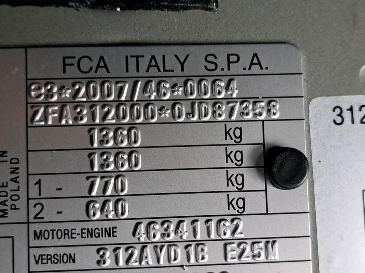 Photo 8 VIN: ZFA3120000JD87358 - 39 FIAT 500 