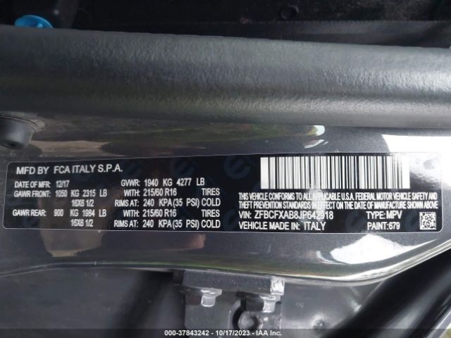 Photo 8 VIN: ZFBCFXAB8JP642918 - FIAT 500X 