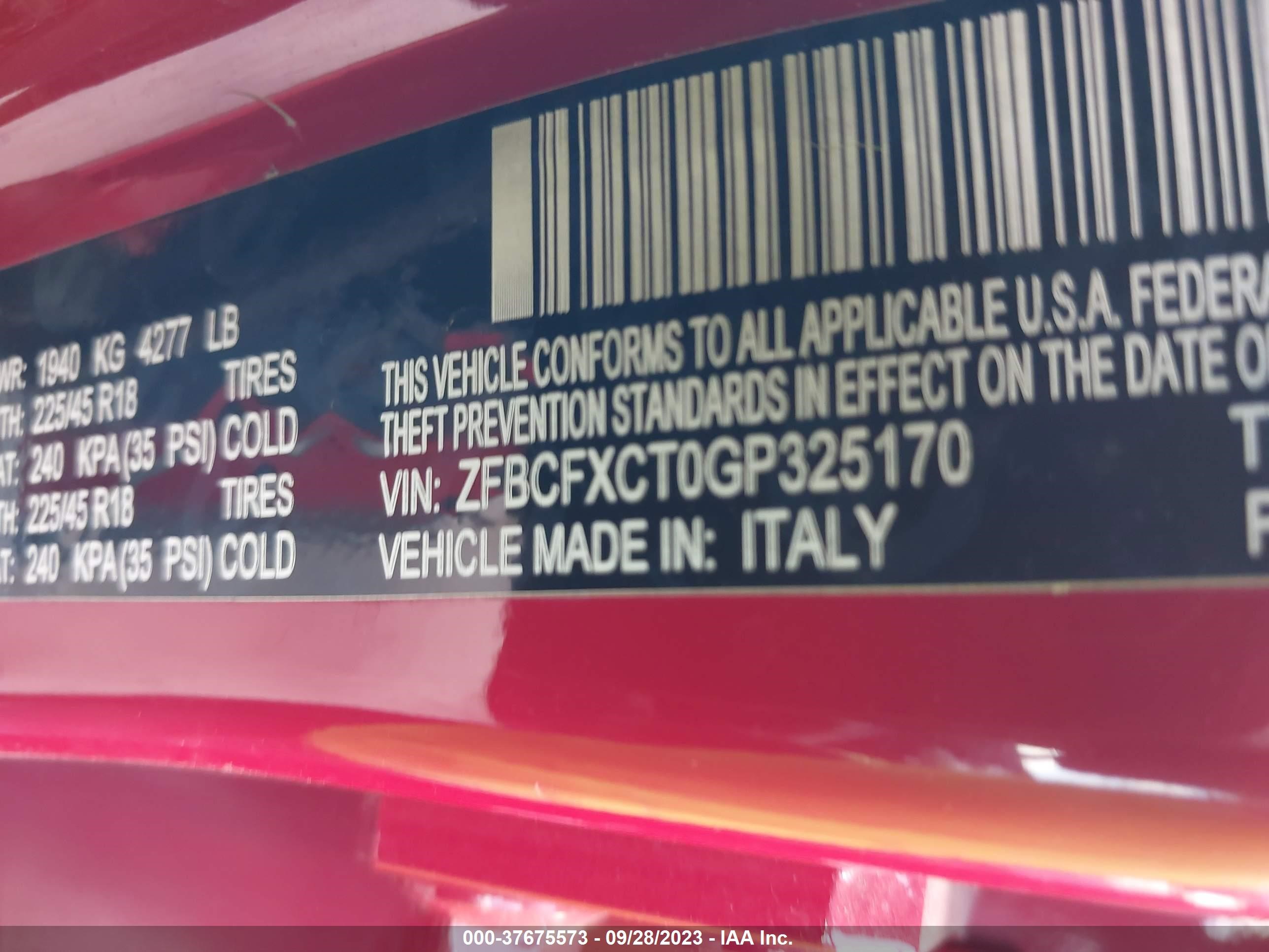 Photo 8 VIN: ZFBCFXCT0GP325170 - FIAT 500X 