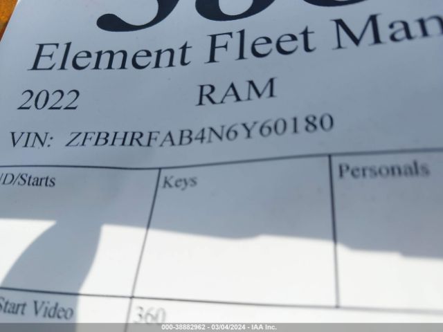 Photo 8 VIN: ZFBHRFAB4N6Y60180 - RAM PROMASTER CITY 