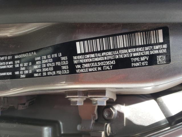 Photo 9 VIN: ZN661XUL5HX236343 - MASERATI LEVANTE LU 