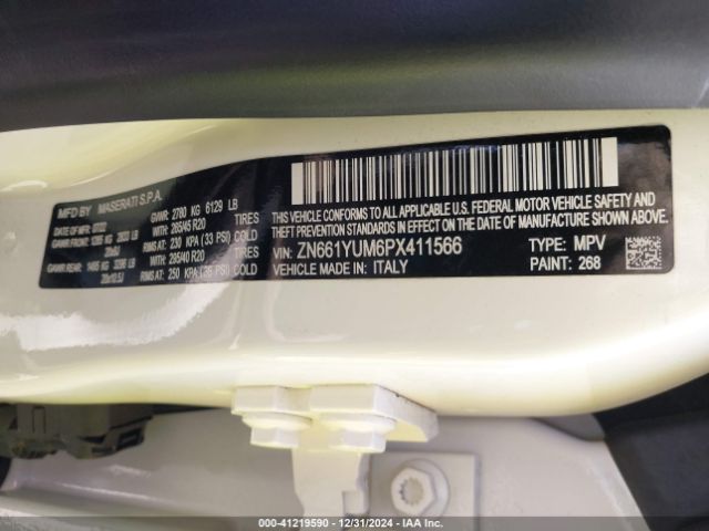 Photo 8 VIN: ZN661YUM6PX411566 - MASERATI LEVANTE 