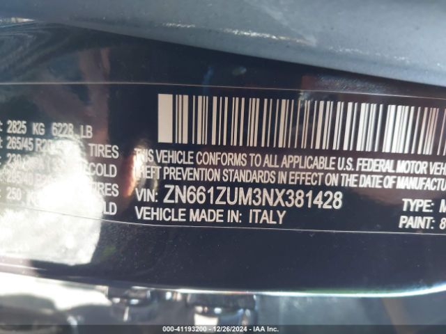 Photo 8 VIN: ZN661ZUM3NX381428 - MASERATI LEVANTE 