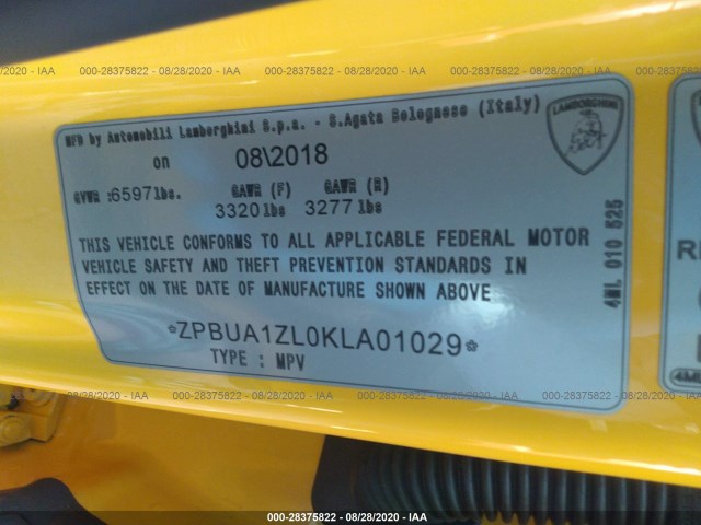 Photo 8 VIN: ZPBUA1ZL0KLA01029 - LAMBORGHINI URUS 