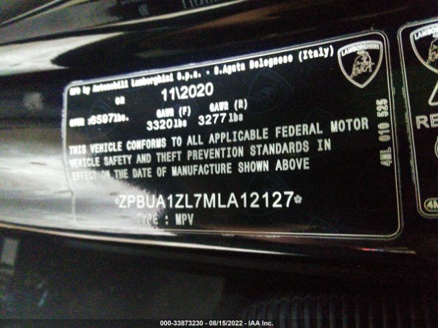 Photo 8 VIN: ZPBUA1ZL7MLA12127 - LAMBORGHINI URUS 